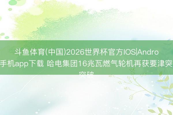 斗鱼体育(中国)2026世界杯官方IOS|Android手机app下载 哈电集团16兆瓦燃气轮机再获要津突破