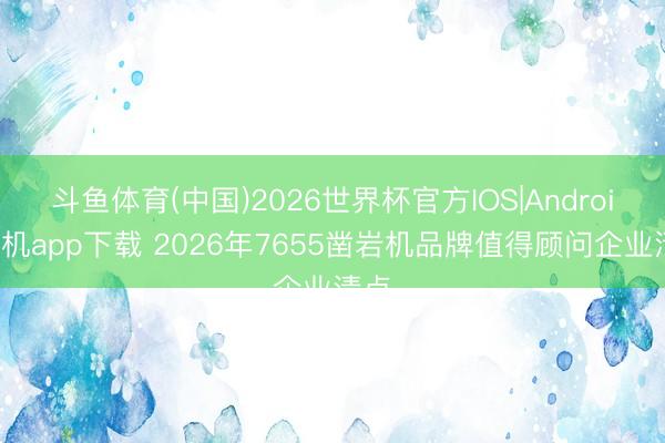 斗鱼体育(中国)2026世界杯官方IOS|Android手机app下载 2026年7655凿岩机品牌值得顾问企业清点