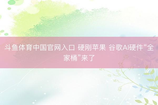 斗鱼体育中国官网入口 硬刚苹果 谷歌AI硬件“全家桶”来了
