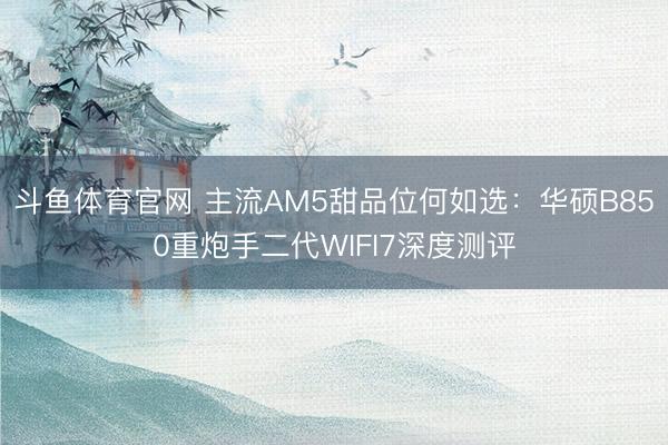 斗鱼体育官网 主流AM5甜品位何如选：华硕B850重炮手二代WIFI7深度测评