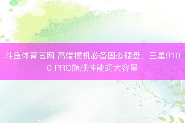 斗鱼体育官网 高端攒机必备固态硬盘，三星9100 PRO旗舰性能超大容量
