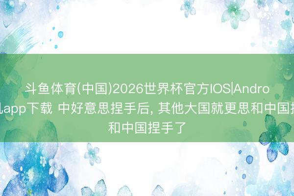 斗鱼体育(中国)2026世界杯官方IOS|Android手机app下载 中好意思捏手后， 其他大国就更思和中国捏手了