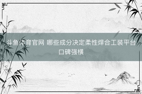 斗鱼体育官网 哪些成分决定柔性焊合工装平台口碑强横