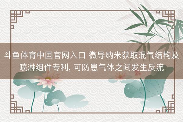 斗鱼体育中国官网入口 微导纳米获取混气结构及喷淋组件专利， 可防患气体之间发生反流