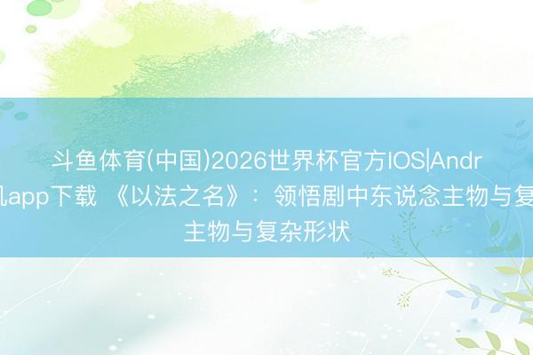 斗鱼体育(中国)2026世界杯官方IOS|Android手机app下载 《以法之名》：领悟剧中东说念主物与复杂形状