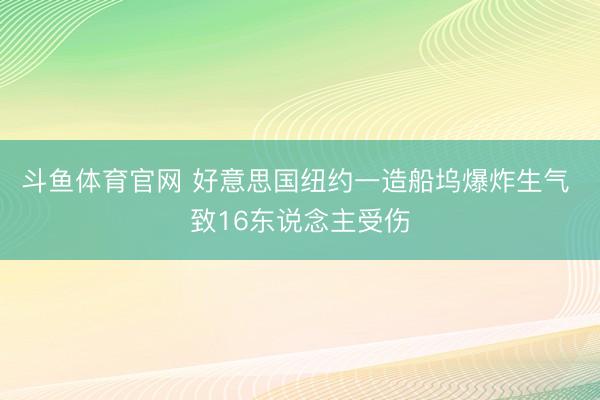斗鱼体育官网 好意思国纽约一造船坞爆炸生气 致16东说念主受伤